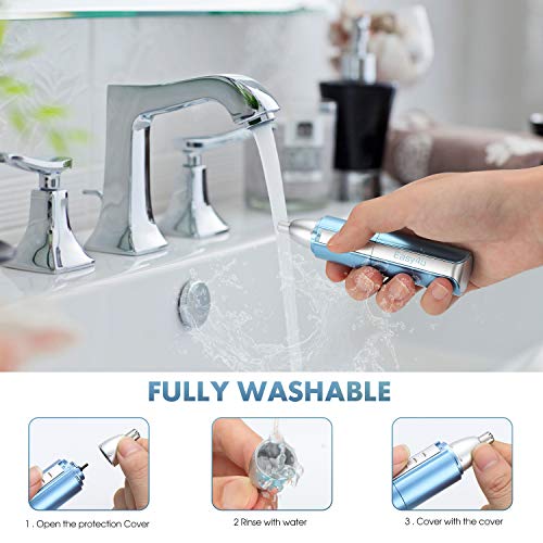 Easy4U Ear and Nose Hair Trimmer Clippers for Men & Women, Professional USB Rechargeable Eyebrow Facial Ear Hair Trimmer Painless Nose Hair Remover Waterproof with Dual Edge Blades