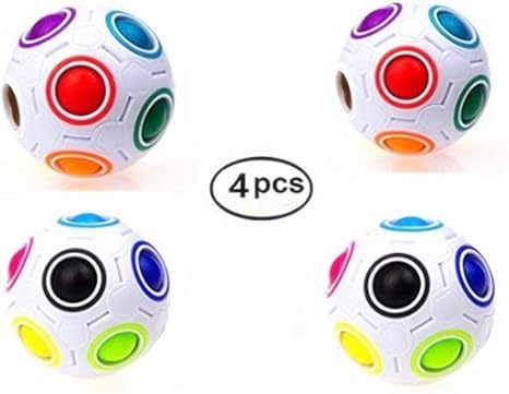 Cuberspeed Bundle Rainbow Ball Magic cube Fidget toy puzzle Magic Rainbow ball puzzle Fun fidget (4pcs)