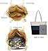 ArcEnCiel Canvas Shoulder Handbag for Women Tote Bag Purse with Zipper Hobo Bags (Blue&Black)