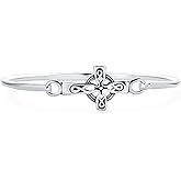 Bling Jewelry Personalize Love Luck Unity Inspirational Talisman Heart Infinity Clover Sideway Celtic Cross Bangle Ohm Bracelet Women Teens .925 Silver