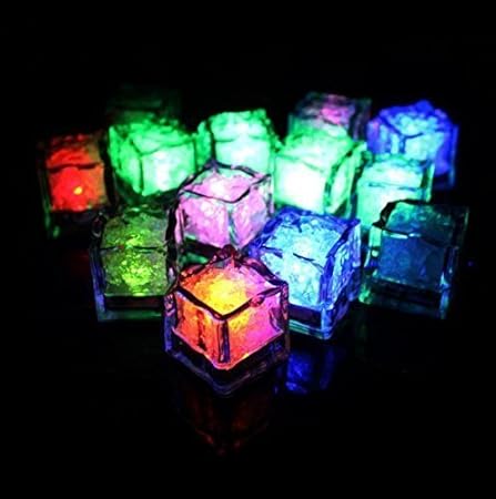 UChic 12 Teile / los Wasser Sensor Multi Farben Ändern Blinkt Blinkt Led Eiswürfel Event Party LED Leucht Für Hochzeitsclub B
