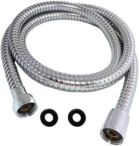 Shower Hose 98 Inches 8.2 ft Extra Long Stainless Steel Flexible Handheld Shower Head with Chrome Finishes - Best Detachable Handshower Extension Replacement Adapter with Brass Fitting