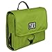 BAGSMART Hanging Travel Toiletry Bag Cosmetic Carryon Case Folding Makeup Organizer with Breathable Mesh Pockets Green