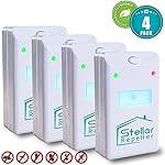 Stellar Repelerrr Upgraded Pest Control Ultrasonic Pest Repeller Pest Repellent (4 Pack) for Bugs Mice Fleas Spiders Rats Roaches Mosquitoes Rodents Insects Electronic Plug In Blocker Indoor Reject