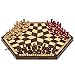 Husaria Wooden Three-Player Chess Game Set - 21 Inches - with Foldable Board, Handcrafted Playing Pieces, and Felt-Lined Storage