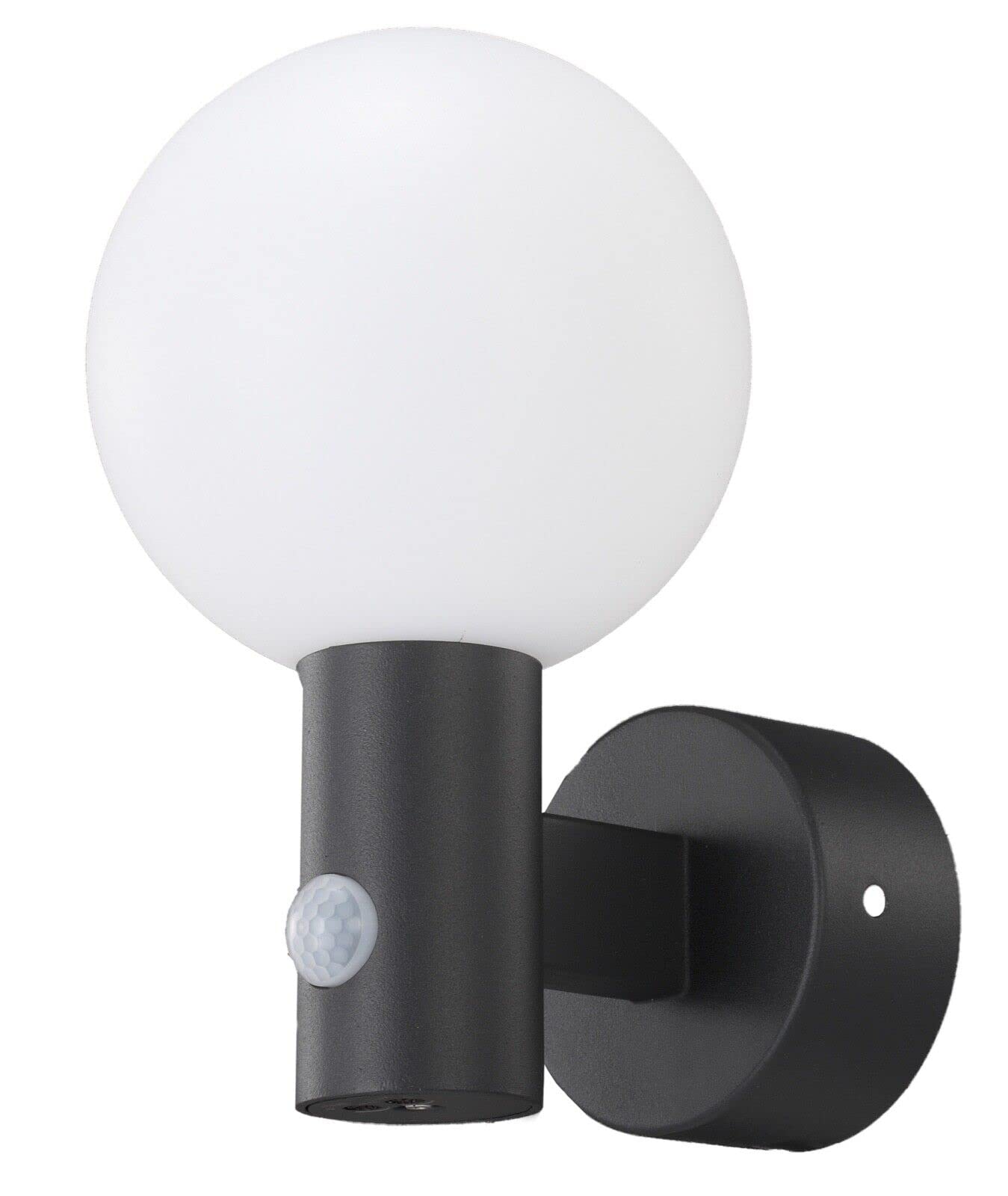 UKEW PIR Outdoor Wall Lights - 15W Motion Sensor Detector Frosted Round Ball Moon Cover IP65 Waterproof LED Wall Lamps -External Garden Porch Security Outside Lighting (Cool White 4000K)