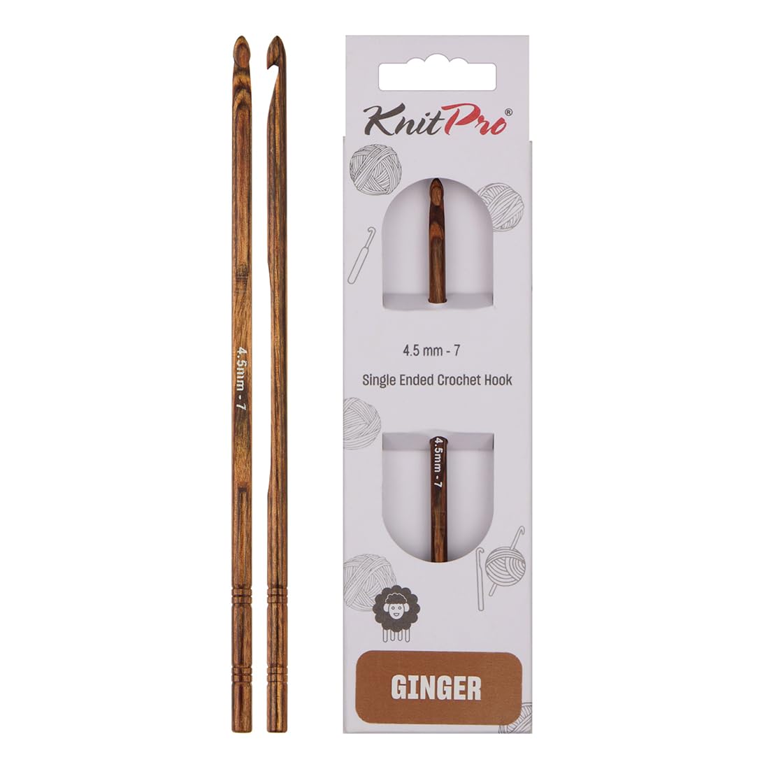 KnitPro Ginger Single Ended Crochet Hook | 4.50mm — image 1