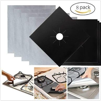 8 Stück Gasherd-Schutzfolien für Herdplatten und Herdplatten, wiederverwendbare Gasherd-Matten für schnelle Küchenreinigung, 