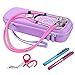 BOVKE Travel Carrying Case Compatible with 3M Littmann Classic III, Lightweight II S.E, MDF Acoustica Deluxe Stethoscopes - Extra Room for Medical Scissors EMT Trauma Shears and LED Penlight, Purple