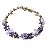 Love Sweety Flower Berries Crown Headband for Wedding Festivals HH7 (Purple)
