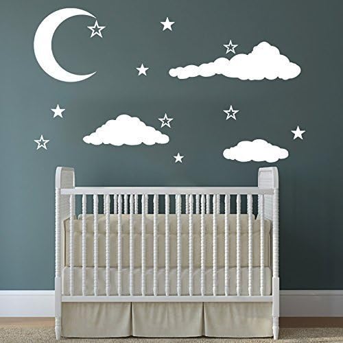 Fit You Cloud Wall Decals Baby Room Nursery Clouds Moon And Stars Wall Vinyl Decal Stickers Playroom Kids Children Bedroom Murals Home Decor