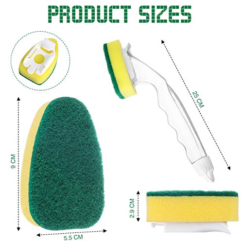 CHARMINER Dish Wand Dish Sponges with Handle, 1 Dish Wands and 7 Refill