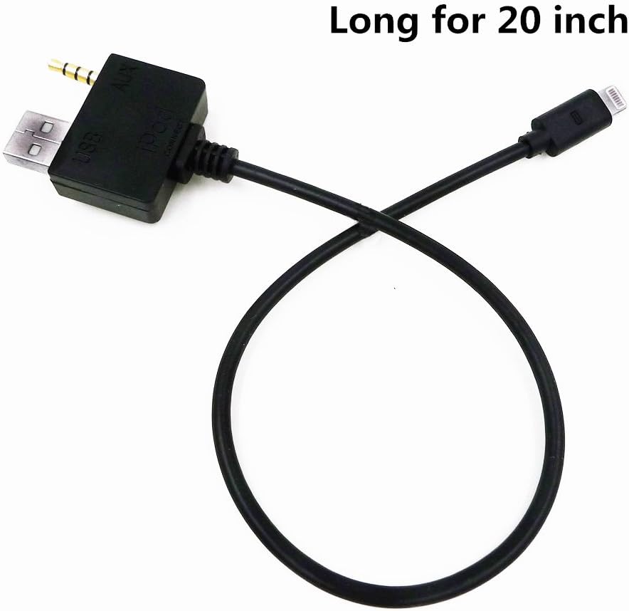 Car AUX Charg-ing Cable, 3.5mm Lead Music Media Interface Adapter Cord Compatible with Select Hyundai Kia Models, 2010-2013 (3.3 Feet)