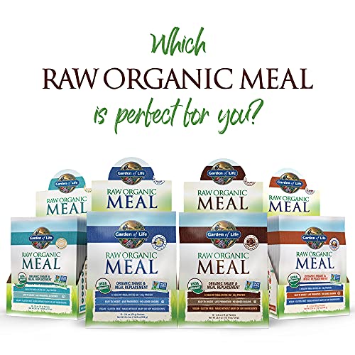 Garden of Life Meal Replacement Chocolate Powder, 10ct Tray, Organic Raw Plant Based Protein
