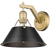 Golden Lighting 3306-1W BCB-BLK Orwell - 1 Light Wall Sconce-9.63 Inches Tall and 10 Inches Wide, Finish Color: Brushed Champ