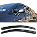 IKON MOTORSPORTS Tape On External Window Visor, Compatible with 2012-2015 Honda Civic, 2DR Slim Style Dark Smoke 2PC Set Acrylic