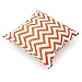Lavievert 20 X 20 Inch Decorative Cotton Canvas Square Throw Pillow Cover Cushion Case Handmade White and Orange Chevron Stripe Toss Pillowcase with Hidden Zipper Closure (for Living Room, Sofa, Etc)