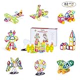 Theefun 82 Piece Magnetic Building blocks Toys For Boys Girls, Magnet Tiles Kits For Kid,Colourful