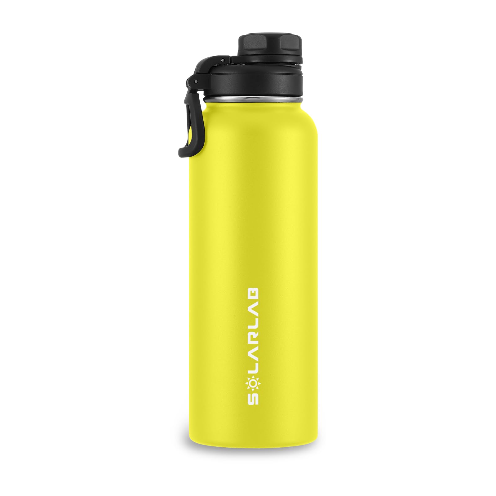 SOLARLAB Insulated Water Bottle 1.2 L Stainless Steel – Thermos Water Bottle – BPA Free – Perfect for Hot Drinks, Cold, Outdoors, Camping (1.2 L, Yellow)