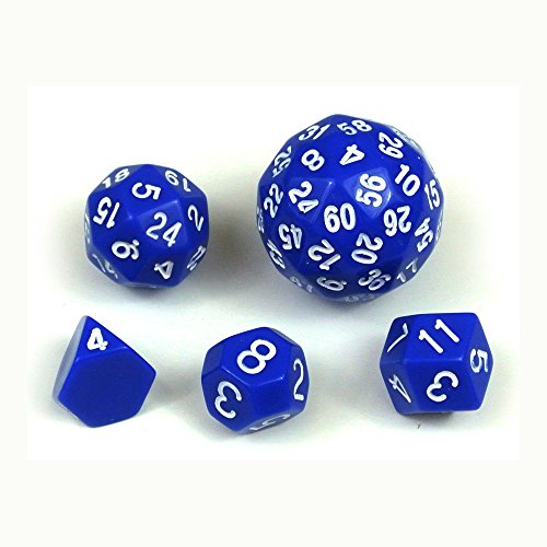 The Dice Lab: Unique Polyhedral Set (Blue) | D4, D8, D12, D24, D60