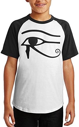 Uhoud Ancient Egypt God Eye Boys &amp; Girls Youth Teenager Raglan T-shirt Black XL