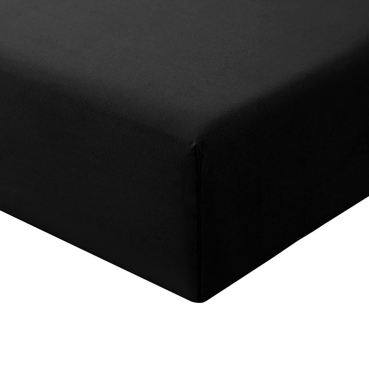 RUIKASI King Fitted Sheet Deep - Black Bottom Sheet for Kingsize Bed with 40cm 16 Inches Extra Deep Sided Pocket, Soft Microfiber Bedsheet Ultra Deep Fit with Mattress