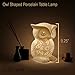 Simple Designs LT3027-WHT Porcelain Fun Shaped Wise Owl Table Lamp, White