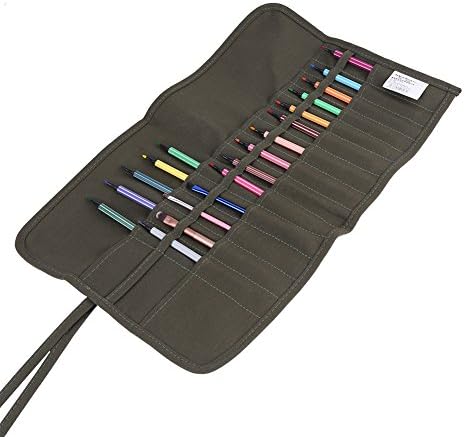 Roll Up Pencil Drawing Kit Canvas Case 30 Holes Watercolor Brush Bag For Artists, Beginners,Students Portable Oil case Holder Artist Paint Brush Case