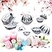 MelonBoat Set of 5 Flower Theme Set Aluminum Metal Bath Bomb Molds Fizzies, Bath Salts, Cupcake Baking Mold, Soap Molds Shapes Kit, Kids DIY Homemade Art Supplies