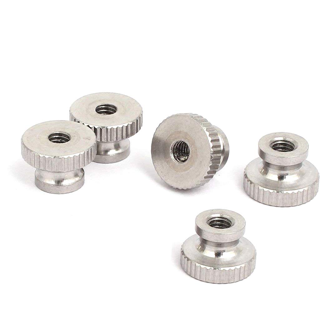Hand Fasteners Nuts Thumb Knurled M6 304 Steel Stainless 5Pcs Cyful