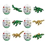 Jofan 6 in 1 Dinosaur Building Blocks Toys Jumbo Easter Eggs with Toys Inside for Kids Boys Girls Easter Gifts Easter Basket Stuffers Fillers