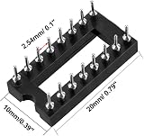 sourcing map 2pcs DIP IC Socket Adaptor Solder Type 16 Pin 2.54mm Pitch Dual Row view 2