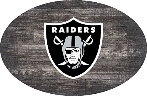 Fan creations oakland raiders 46 inch distressed wood o…