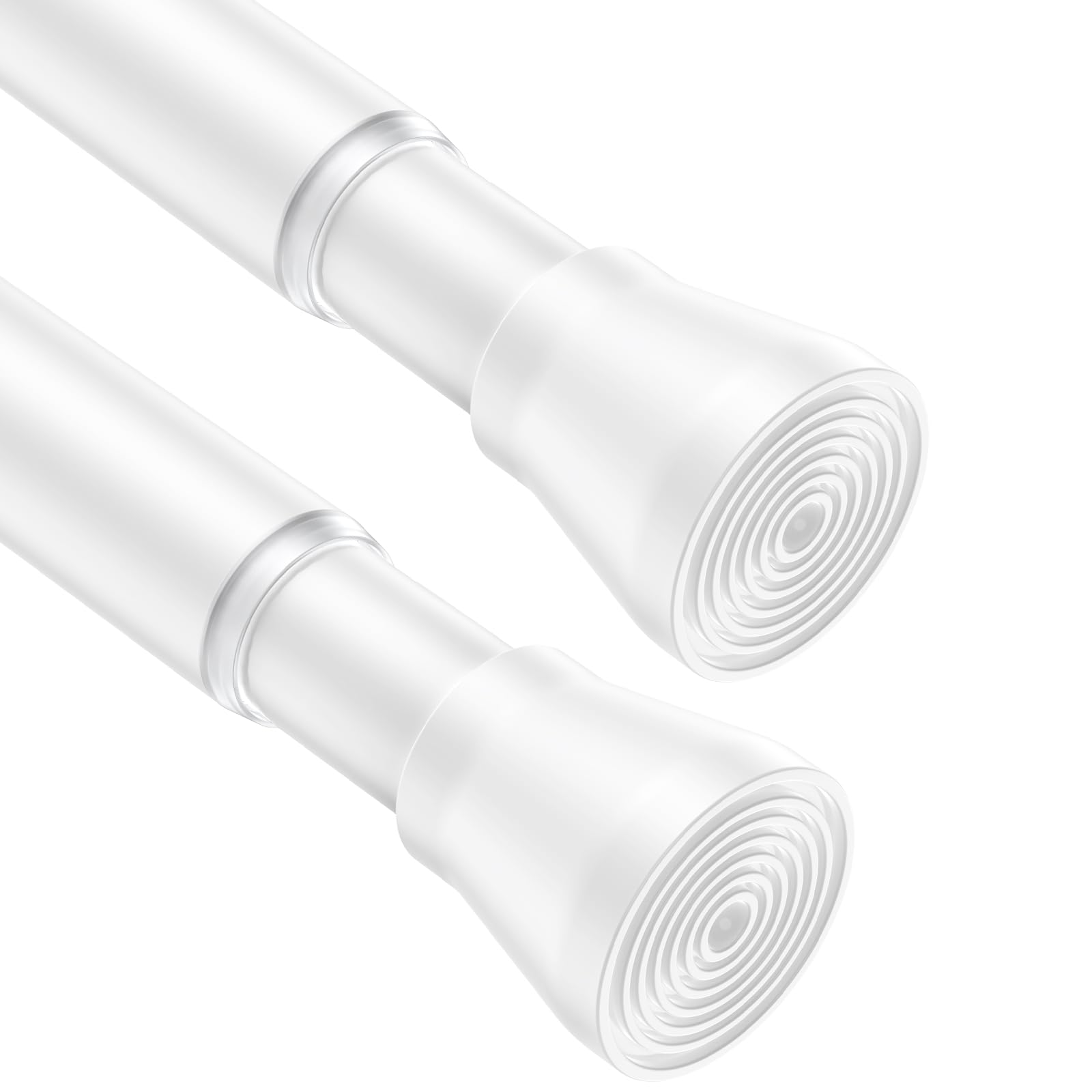 Photo 1 of AIZESI 2pcs Spring Tension Curtain Rod 28 to 48 Inch,White Tension Rod Adjustable Curtain Rod Non Slip Curtain Tension Rod No Drill Spring Curtain Rod for Window?Bathroom?Doorway