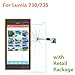 [2 Pack] NOKIA Lumia 735 Screen Protector, Yihailu Nokia 730 Tempered Glass Screen Protector HD Clarity 9H Hardness 2.5D Arc - Retail Packaging