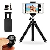 Gvozd Tripod Stand Holder, Flexible Mini, with Bluetooth Wireless Remote Shutter and Universal Clip for Iphone, Phone, Smartphone, iPad, Digital Camera, Gopro