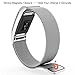 Fitbit Charge 2 Bands,Fitbit Bands Milanese Loop Stainless Steel Metal Replacement Bracelet Strap, Wristbands Accessories for Charge 2 with Stronger Magnetic Clasp, Small Large, Silver Black Gold