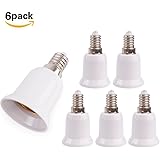 E14 to E27 Socket Converter MINGER ES to SES Extend LED Bulb Lamp Bases Edison Large Screw to Small Screw Socket Adapter for LED CFL Smart RGB Playbulb Music Stage Disco Ball Light Bulbs Speaker, Pack of 6 Units