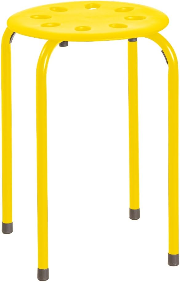Norwood Commercial Furniture - NOR-1101AC-SO - Assorted Color Stacking Stools - Stackable Stools for Kids and Adults - Flexible Seating for Home, Office, Classrooms - Plastic/Metal 17.75" (Pack of 5): Kitchen & Dining