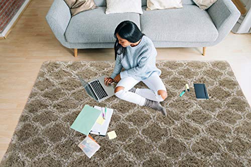 LOCHAS-Luxury-Velvet-Shag-Area-Rug-Mordern-Indoor-Plush-Fluffy-Rugs-Extra-Soft-and-Comfy-Carpet-Geometric-Moroccan-Rugs-for-Bedroom-Living-Room-Girls-Kids-5x8-Feet-BeigeWhite-HS3