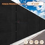 50'x4' Solid Black Commercial Privacy Fence Screen Custom Available 3 Years Warranty 130 GSM 88% Blockage