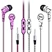 Earbud Headphones, Costyle 2-Pack Nylon Braided Tangle Free Noise Isolating Earphones headphones with Microphone Control Remote Button for iPhone, Samsung, Sony, Nokia(White+Pink)