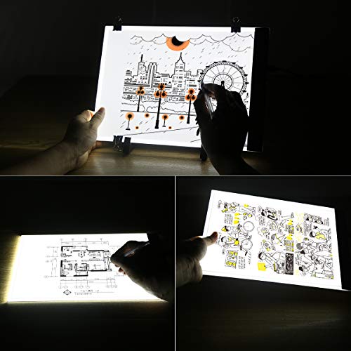 Diamond Painting A4 LED Light Pad Kits, Ultra-Thin Portable LED Light Box Board Tablet Tracer Artcraft Tracing Light with Stand and Clips Apply to Full Drill & Partial Drill 5D Diamond Painting - Thumbnail 2
