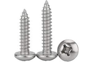 SS316 Stainless Steel M2.2 M2.9 M3.5-M6.3 Phillips Pan Head Self Tapping Screws (50,M6.3 x 25mm)