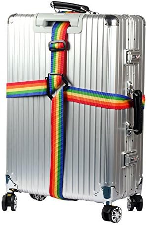 Xunbin Luggage Strap TSA Approved Combination Lock Adjustable long cross Suitcase Travel Belt(Color weaving cross band)
