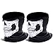 eBoot Half Skull Face Mask Motorcycle Face Mask Bandana Balaclava Headwear, 2 Pack (White)