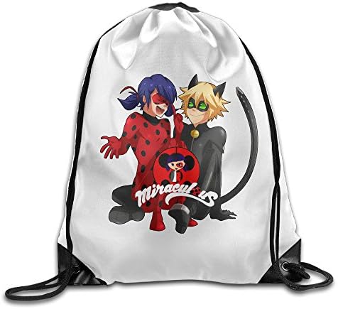 Yotopola99 Unisex Unisex Ladybug And Cat Noir Gym Drawstring Sack Bags Backpack