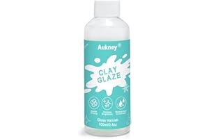 AUKNEY 100ML Air Dry Clay Varnish, High Gloss Air Dry Clay Glaze, Sealant, Prevent Clay from Cracking, and Scratch Resistant, for Ceramics, Oil Paintings, Wood (Gloss)