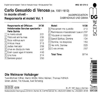 C Gesualdo In Monte Oliveti Amazoncom Music
