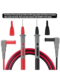Micsoa Cables de prueba para multímetro eléctrico con pinzas cocodrilo, cables de multímetro, cables de prueba profesionales conector banana a Mingrabber, paquete de 8